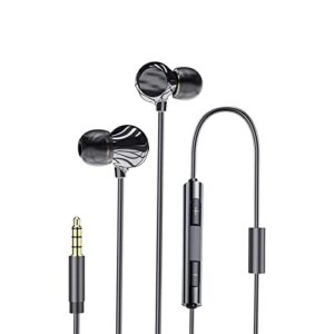privcust ear buds wired in-ear noise cancelling headphones with microphone and waterproof sweat resistant,3.5mm jack for phones and laptops ceramic technology