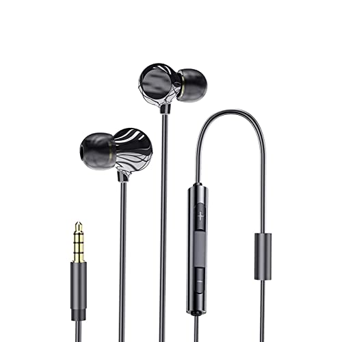 PRIVCUST Ear Buds Wired in-Ear Noise Cancelling Headphones with Microphone and Waterproof Sweat Resistant,3.5mm Jack for Phones and Laptops Ceramic Technology