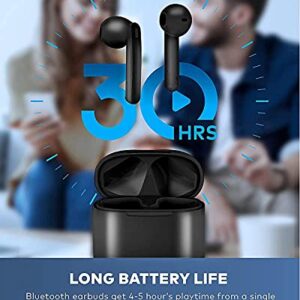 ROITON Wireless Earbuds Bluetooth 5.0 Headphones with 30H Cycle Playtime Built-in Mic IPX6 Waterproof Headsets with Charging Case for in-Ear Buds Stereo Earphones for Android etc