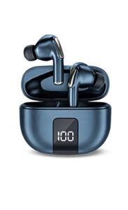 wireless bluetooth earbuds headphones in ear with mic.touch control led display (black) high sound quality wireless earbud, deep bass stereo bluetooth earbud with hd mic(blue) (ac697n)