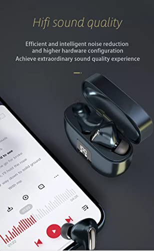 Wireless Bluetooth Earbuds Headphones in Ear with Mic.Touch Control LED Display (Black) High Sound Quality Wireless Earbud, Deep Bass Stereo Bluetooth Earbud with HD Mic(Blue) (AC697N)