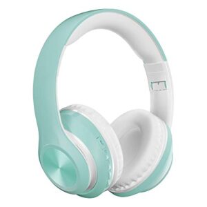 gifzes wireless bluetooth headphones, p68 bluetooth 5.0 foldable rechargeable wireless headset hifi sound headphones for travel, online class, home office blue