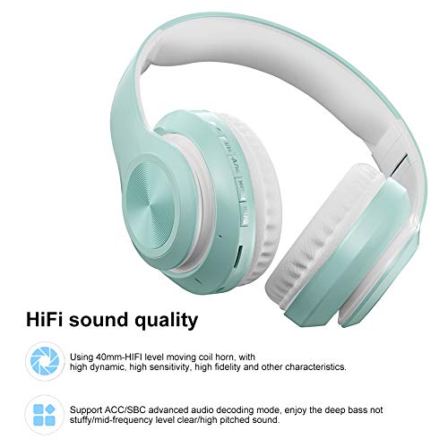 GIFZES Wireless Bluetooth Headphones, P68 Bluetooth 5.0 Foldable Rechargeable Wireless Headset HiFi Sound Headphones for Travel, Online Class, Home Office Blue