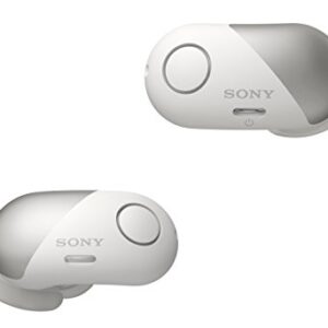 Sony WF-SP700N/W True Wireless Splash-Proof Noise-Cancelling Earbuds with Built-In Microphone (White), 5 x 2.4 x 6 inches