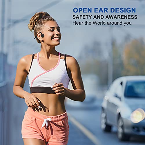 BIMIRTH Bone Conduction Headphones Bluetooth, Open Ear Wireless Sport Headphones with Mic Sweatproof Earphones for Running Workout Hiking Driving