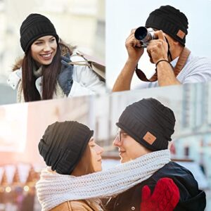 Bluetooth Beanie Gifts for Men Women - Cool Christmas Stocking Stuffers Birthday Gifts Ideas for Teen Boys Girls Husband Wife Dad Mom Winter Music Knit Hat with Bluetooth 5.0 Headphones Outdoor Black