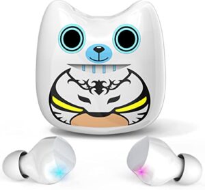cartoon bluetooth earbuds, bluetooth 5.1 ，stereoactive noise cancellation, bluetooth 5.1 smart touch, ipx5 waterproof and sweatproof, 36 hours play time, for android/ios