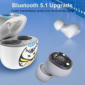 Cartoon Bluetooth Earbuds, Bluetooth 5.1 ，StereoActive Noise Cancellation, Bluetooth 5.1 Smart Touch, IPX5 Waterproof and Sweatproof, 36 Hours Play Time, for Android/iOS