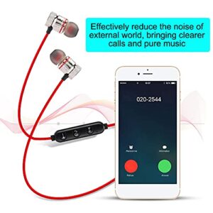 Richer-R Sport Bluetooth Headphones,Wireless Bluetooth Sports Earphone in-Ear Stereo Noise Reduction Headphone Headset,Neck Hanging in-Ear Sports Earphone(Red)