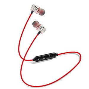 Richer-R Sport Bluetooth Headphones,Wireless Bluetooth Sports Earphone in-Ear Stereo Noise Reduction Headphone Headset,Neck Hanging in-Ear Sports Earphone(Red)