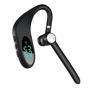 kmonabie bluetooth headset with microphone, single digital display wireless bluetooth headset 5.0 wireless car driving earbuds ipx5 waterproof earphone