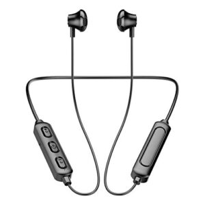 wireless earbuds bluetooth 5.0 headphones,bt-95 magnetic hanging neck in ear earphone with mic premium deep bass headset for sport black one size