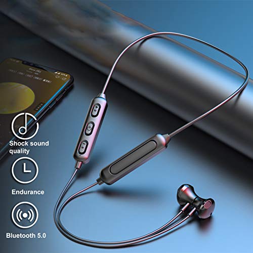 Wireless Earbuds Bluetooth 5.0 Headphones,BT-95 Magnetic Hanging Neck in Ear Earphone with Mic Premium Deep Bass Headset for Sport Black One Size