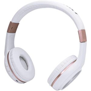 blaupunkt bluetooth over-the-ear headphones with microphone (white and rose gold)