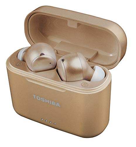 Toshiba Air Hush Active Noise Cancelling True Wireless Earphones, Gold (RZE-BT1050E)