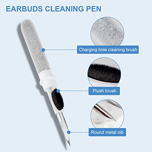 Bluetooth Earbuds Cleaning Pen, Headphones Cleaning ​Tool for AirPod Pro Camera Lens in-Ear HeadphonesPortable Soft Brush 3 in 1 Wireless, Phone Headset Box Charging Compartment Cleaning Pen(1 Pack)