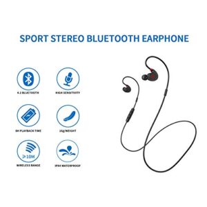 GEG Bluetooth Neckband Earphone Apt-X Sport Wireless Earbuds Bluetooth Version 4.2 with Hand Free Microphone Earphone Comfortable and Lightweight IPX4 Waterproof Earbuds Black
