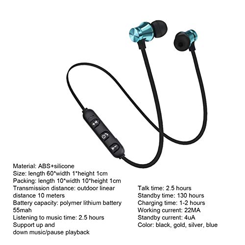 Wireless Headphones, Bluetooth Headphones, Best Sports Earbuds, Waterproof Stereo Earphones for Gym Running, Xt11 Earphone Wireless Magnetic in-Ear Bluetooth Earphone Silver