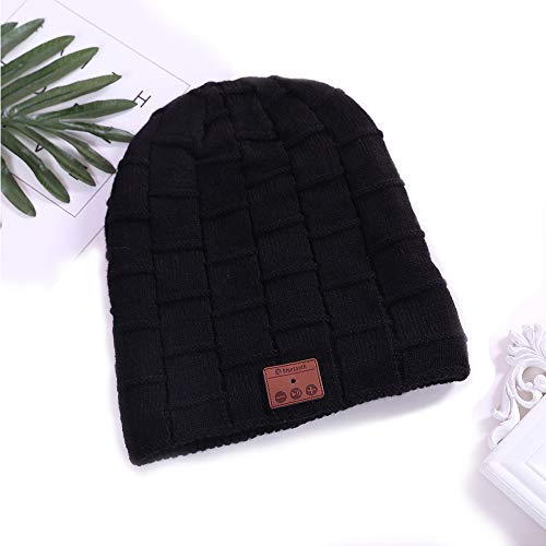 Upgraded Bluetooth Beanie Unisex for Heartwarming Xmas Gifts Outdoor Sports Skiing Skating Jogging with V5.0 Bluetooth Beanie Hats Wireless Headphone Built-in Mic Suit (Dark Grey)