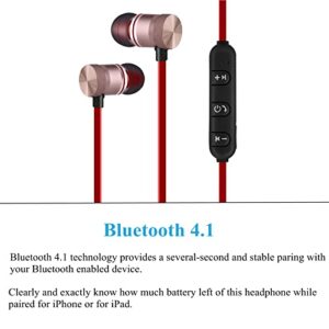 Oumij1 Bluetooth Headphones, Magnet Wireless Bluetooth Sports Earphone Headset Headset for iPhone Android(Gold)