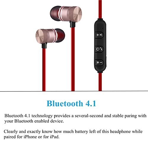 Oumij1 Bluetooth Headphones, Magnet Wireless Bluetooth Sports Earphone Headset Headset for iPhone Android(Gold)