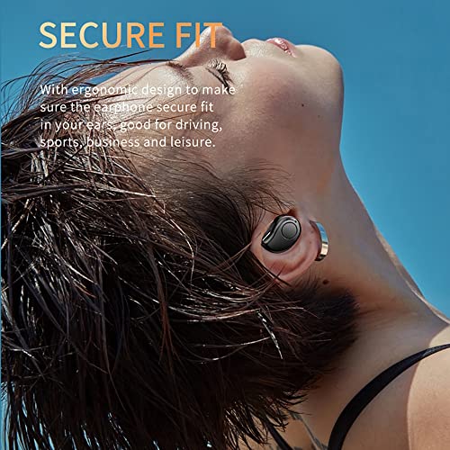 Mini Bluetooth Earphone, Invisible Wireless Headphone in-Ear Earbud with Microphone, 16 Hours Playing Time Earpiece Car Headset USB Charger for iPhone Samsung Smartphone (Nude)