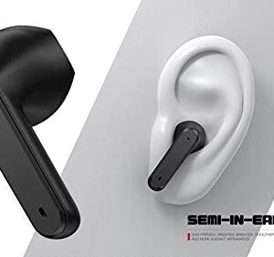 NISMobile TWS Earphones Wireless Earbuds Headphones for Galaxy A02s A12 A32 A42 A52 A72, True Stereo Headset Hands-Free Mic Charging Case Compatible with Samsung Black, (NI-NI36725A4O-256)