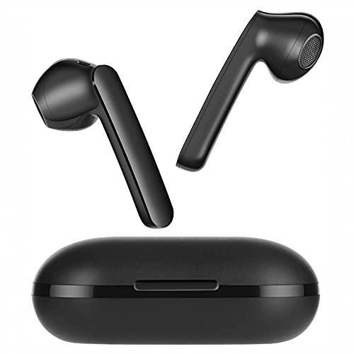 NISMobile TWS Earphones Wireless Earbuds Headphones for Galaxy A02s A12 A32 A42 A52 A72, True Stereo Headset Hands-Free Mic Charging Case Compatible with Samsung Black, (NI-NI36725A4O-256)