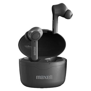 maxell sync up b13 true wireless in-ear earbud, bluetooth 5.0, 12hrs of playtime, heavy bass, comfort fit, black, (199899)
