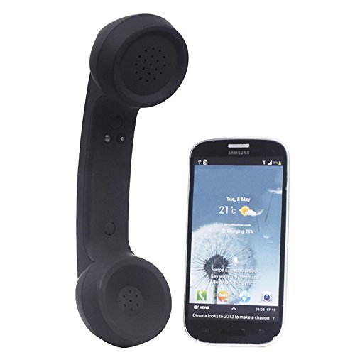 Retro Phone Handset for Cell Phone, Wireless Bluetooth Retro Telephone Handset Mic Headphones Comfort Retro Cell Phone Handset Mic Speaker Phone Call Receiver