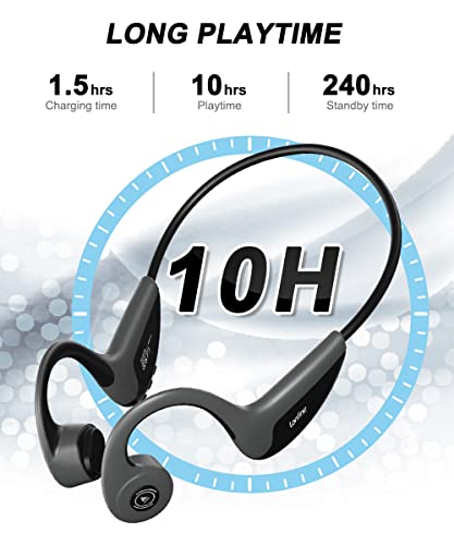 Bone Conduction Headphones, Upgraded Open Ear Headphones Bluetooth, IPX5 Waterproof Sport Bone Conduction Headphones Bluetooth with Mic for Running, Workout, Hiking, Cycling, Driving