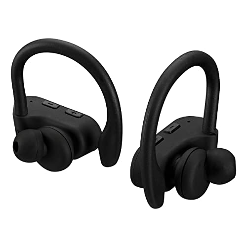 Volkano True Tunes Series Sports Wireless Earphones- Wireless Earphones with Microphone & Ear Hooks, True Bluetooth Sports Earbuds for Running, Sports, & Workout, Bluetooth Earphones (Black)