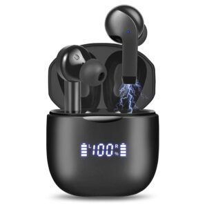 bluetooth earbuds true wireless earbuds 5.2 bluetooth headphones touch control with wireless charging case ipx4 waterproof stereo earphones in-ear built-in mic headset premium deep bass for sport