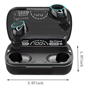 YUUAND Wireless Bluetooth 5.2 in Ear Earbuds TWS Lightweight Earbuds Built in Microphone Noise Cancelling Heavy Bass IPX5 Waterproof Earbuds with Charging Case