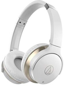 audio-technica ath-ar3btbk sonicfuel bluetooth wireless on-ear headphones with mic & control, white