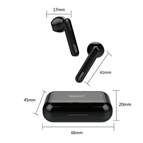for TCL 20 SE in-Ear Earphones Headset with Mic and Touch Control TWS Wireless Bluetooth 5.0 Earbuds with Charging Case - Black