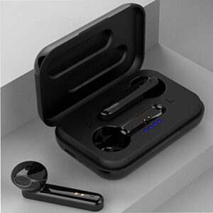 for TCL 20 SE in-Ear Earphones Headset with Mic and Touch Control TWS Wireless Bluetooth 5.0 Earbuds with Charging Case - Black