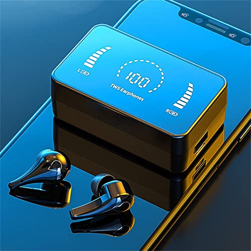 Qonioi Wireless Bluetooth Earphones, Mirror Screen Digital Display Touch-Control Bluetooth Earphones HD Stereo Built-in Mic in-Ear Earphones Display Charging Case for Sport