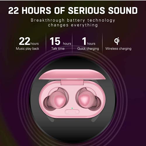 Urbanx Street Buds Plus True Bluetooth Earbud Headphones for Samsung Galaxy Tab S6 Lite - Wireless Earbuds w/Noise Isolation - Pink (US Version with Warranty)