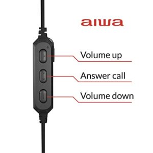 AIWA Train in Ear Wireless Headphones with 10 Hour Playback Time, 10mm Drivers, IPX4 Waterproof and Sweatproof Bluetooth Earbuds, Secure Wingtips, Perfect for The Gym