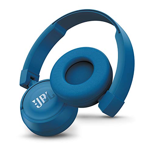 JBL Pure Bass Sound Bluetooth JBLT450BTBLU Wireless On-Ear Headphones Blue (Renewed)