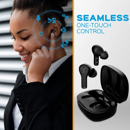 TREBLAB WX8 - True Wireless Earbuds, IPX8 Waterproof Earbuds with up 28H of Play Time, Bluetooth 5.1, Touch Control and Noise Isolation, Includes Charging Case w/Wireless Charging, USB-C Port(Renewed)