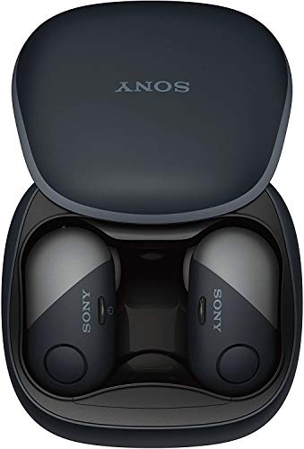 Sony True Wireless Earbuds, Bluetooth Earbuds Noise Cancelling, Sports Workout Ear Buds with Microphone, Sweatproof Sport Earphones, Extra BASS WF-SP700N/B (Black)