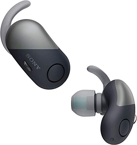 Sony True Wireless Earbuds, Bluetooth Earbuds Noise Cancelling, Sports Workout Ear Buds with Microphone, Sweatproof Sport Earphones, Extra BASS WF-SP700N/B (Black)