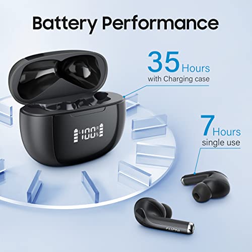 CALCINI True Wireless Earbuds Bluetooth 5.3 with Microphone, TWS Ear-buds In-ear Headphones with Charging Case,Waterproof Cordless Blue-tooth Earphones for Running,Sport,Workout,Android,iPhone,Samsung