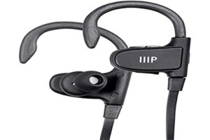 monoprice wireless bluetooth earphones – black with built-in mic, adjustable ear hooks, waterproof, sweatproof ipx7, cvc 6.0