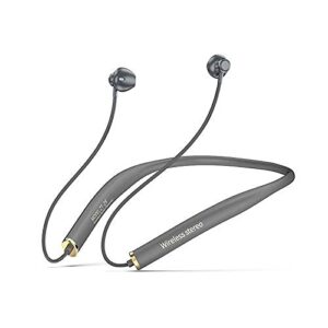 essonio bluetooth headphones wireless earbuds neckband with mic noise cancelling wireless headset 400 hours standby timefor sports (new gray)