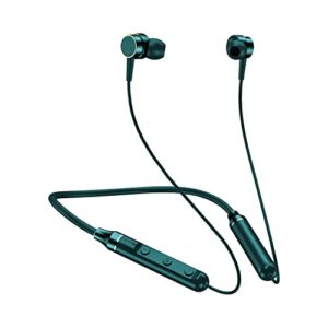bluetooth headset neckband earbuds with magnetic wireless neckband sports headset for workout with carry case ear hook (green)