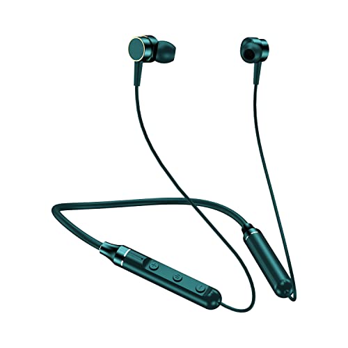 Bluetooth Headset Neckband Earbuds with Magnetic Wireless Neckband Sports Headset for Workout with Carry Case Ear Hook (Green)