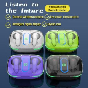 PRO70 Wireless Earbuds Bluetooth Headphones with Wireless Charging Case IPX4 Waterproof Stereo Earphones in-Ear for SPOR